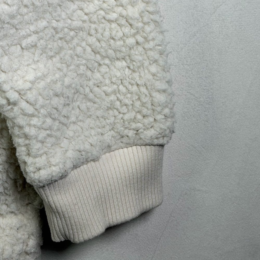 Aerie Women’s Sz M Dream Fleece Sherpa Half Zip Pullover Cream Cozy Minimalist - Picture 8 of 9